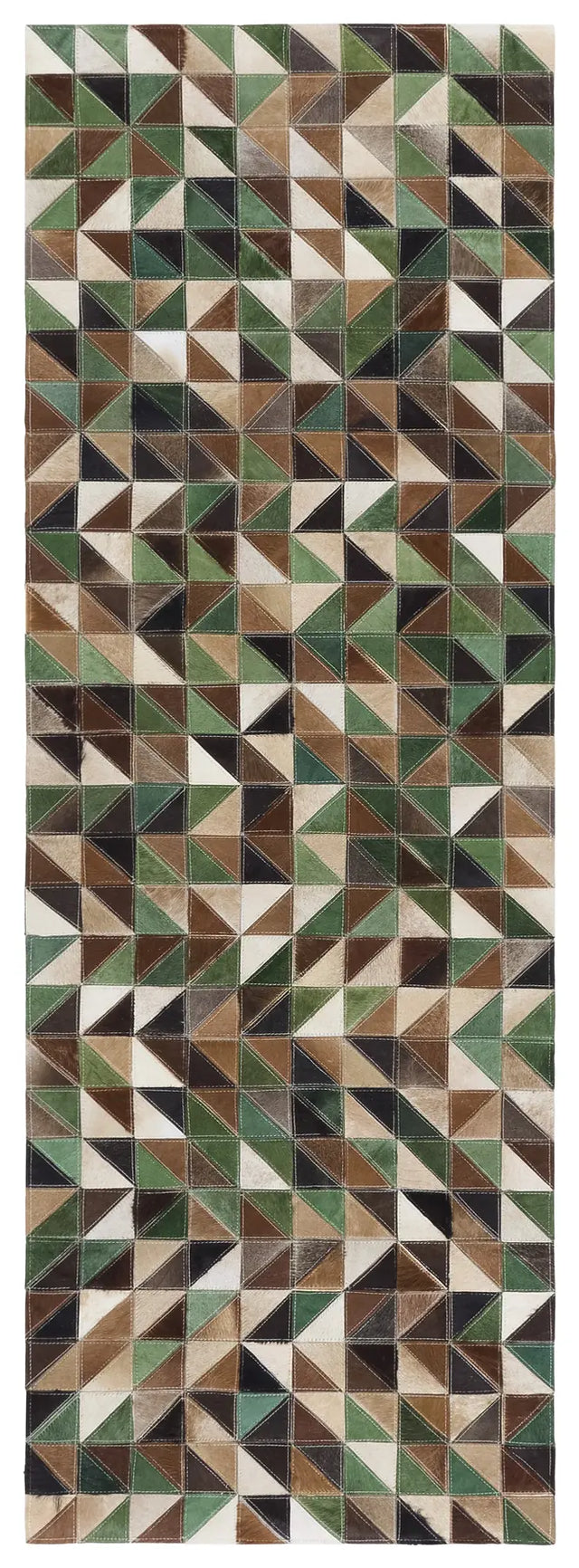 Safavieh Studio Leather 2'-3" x 7'-0" Rug in Green / Light Brown