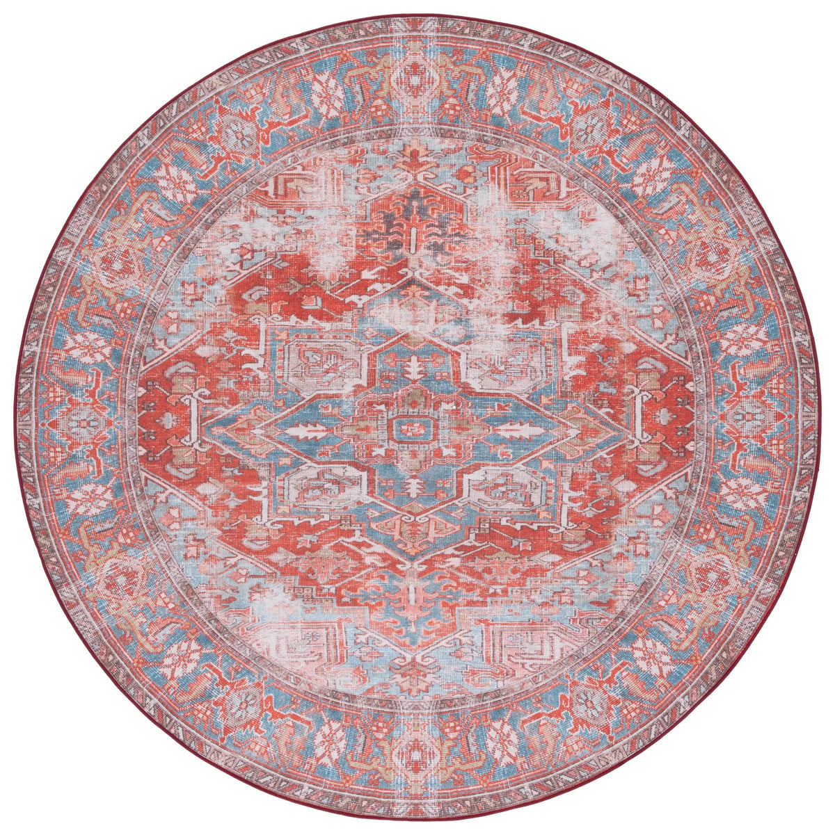 Safavieh Tucson 6'-0" x 6'-0" Rug in Rust / Blue