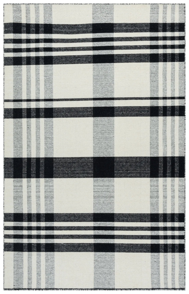 Safavieh Striped Kilim 4'-0" x 6'-0" Rug in Black / Ivory