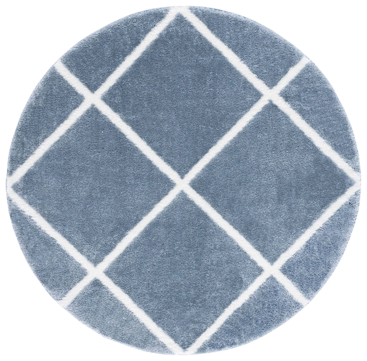 Safavieh Tahoe Shag 6'-7" x 6'-7" Rug in Blue / White