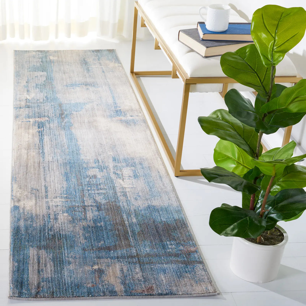 Safavieh Vintage Persian 2'-2" x 8'-0" Rug in Blue / Grey
