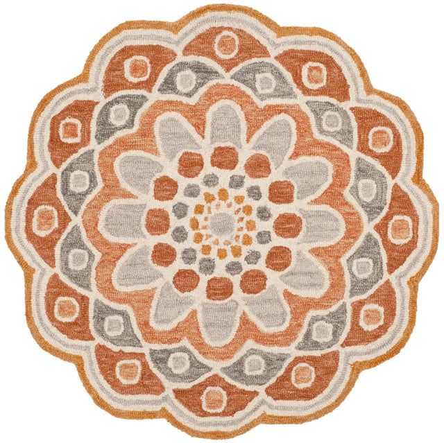 Safavieh Novelty 3'-0" x 3'-0" Rug in Grey / Rust