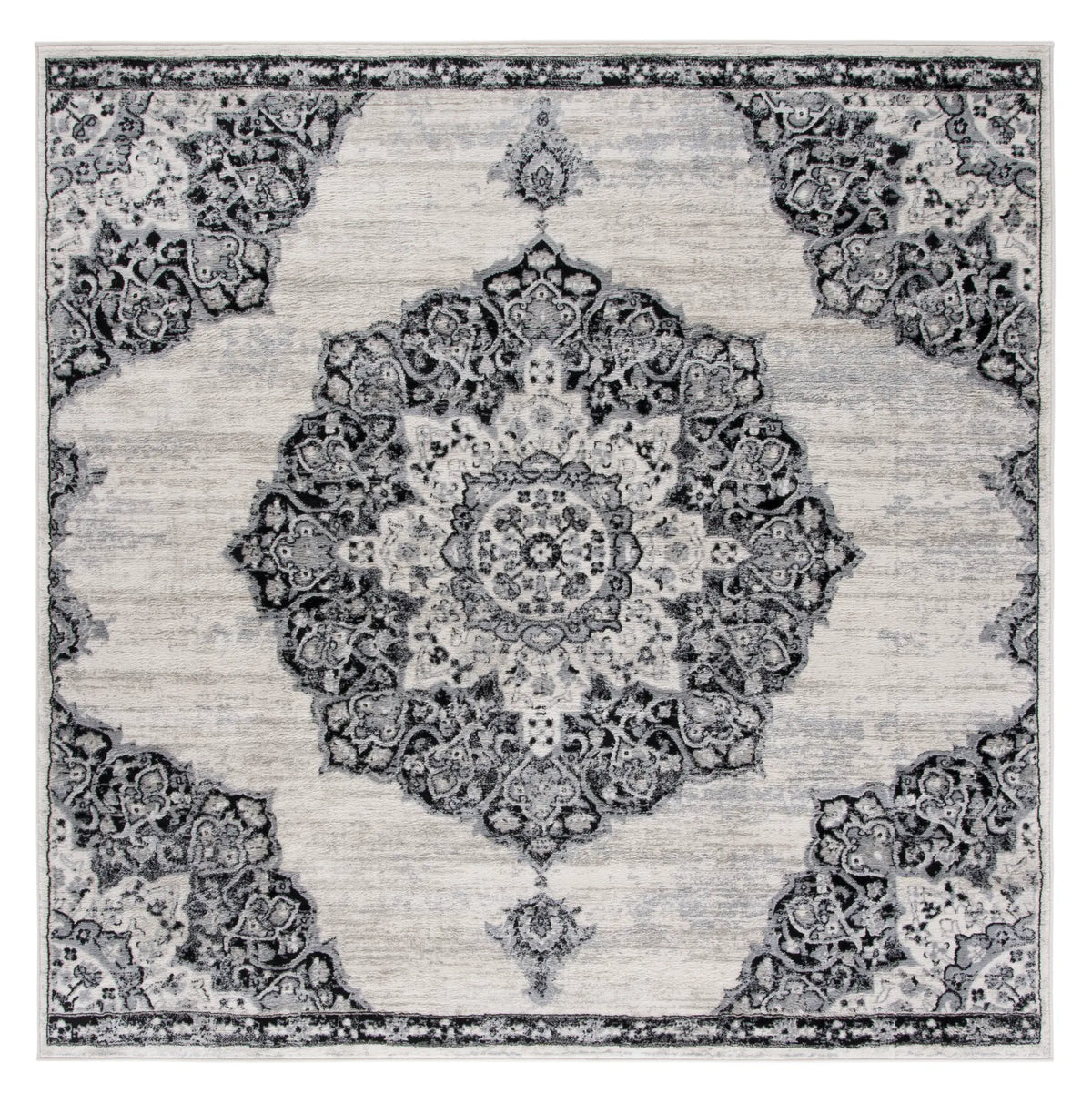Safavieh Brentwood 6'-7" x 6'-7" Rug in Ivory / Black
