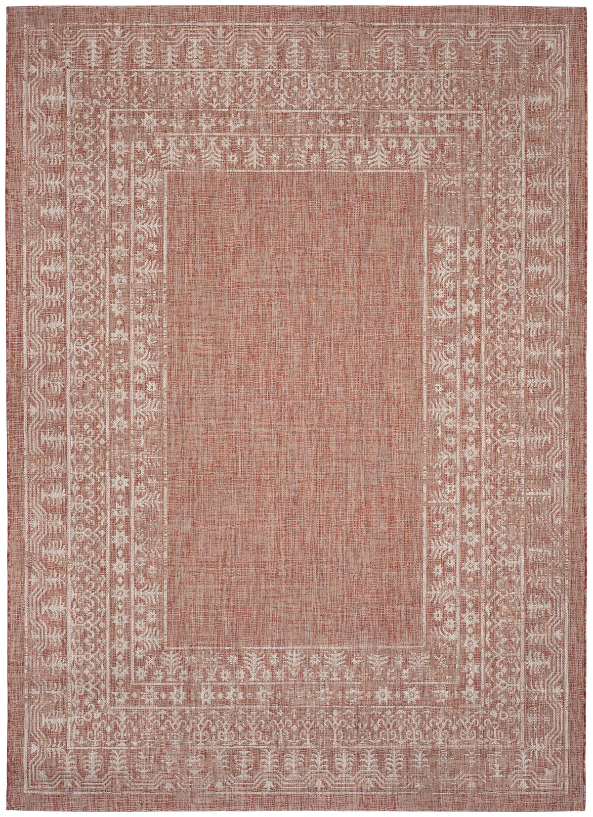 Safavieh Courtyard 6'-7" x 9'-6" Rug in Red / Beige