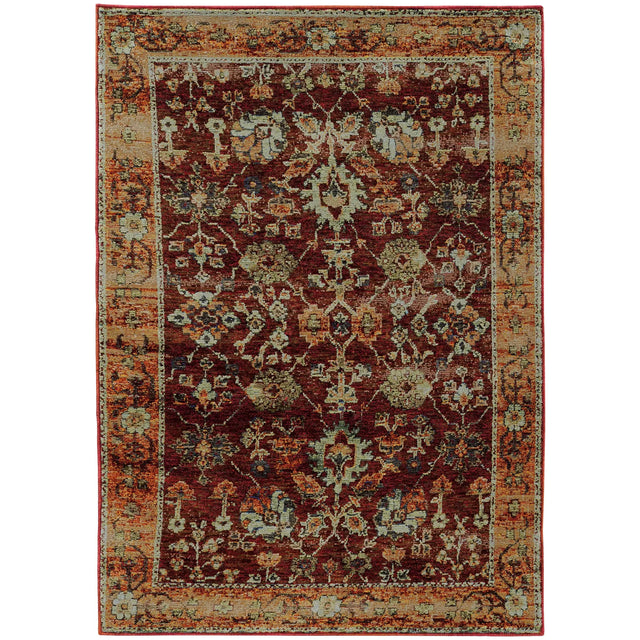 Oriental Weavers Sphinx Andorra 7154A Red/Gold Rugs - main flat