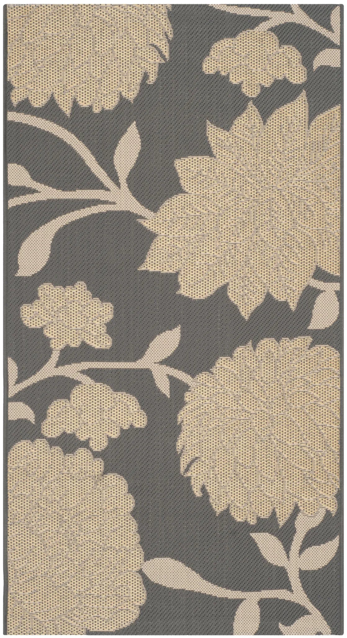 Safavieh Courtyard 2'-7" x 5'-0" Rug in Anthracite / Beige