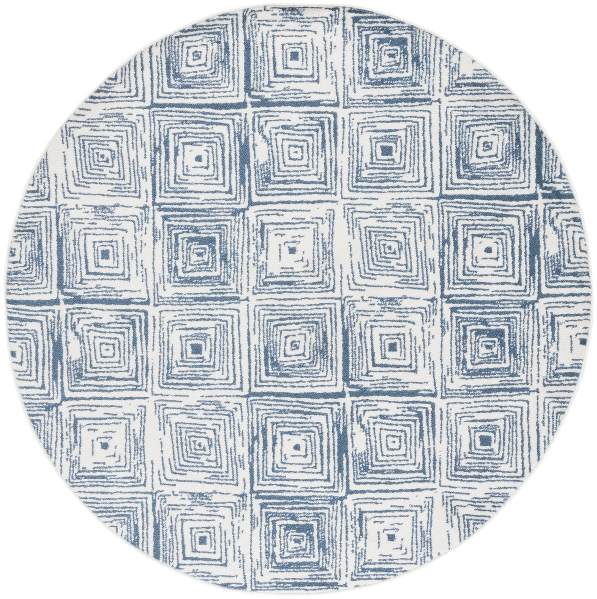 Safavieh Pyramid 6'-7" x 6'-7" Rug in Ivory / Blue