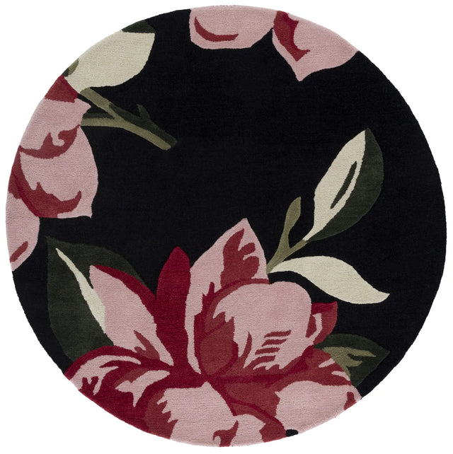 Safavieh Jardin 6'-0" x 6'-0" Rug in Black / Pink
