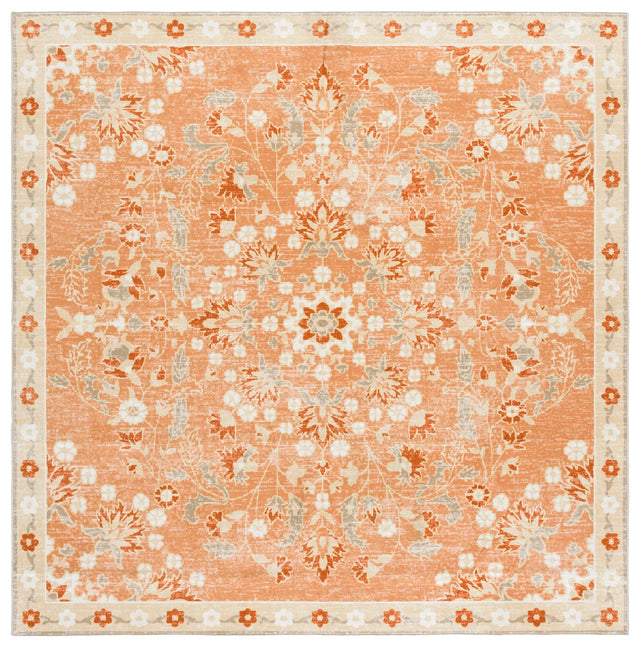 Safavieh Martha Stewart Washable 6'-0" x 6'-0" Rug in Rust / Beige