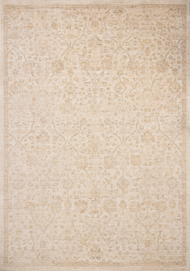 Chris Loves Julia x Loloi Palma PLM-01 Ivory / Sand Rug - main flat