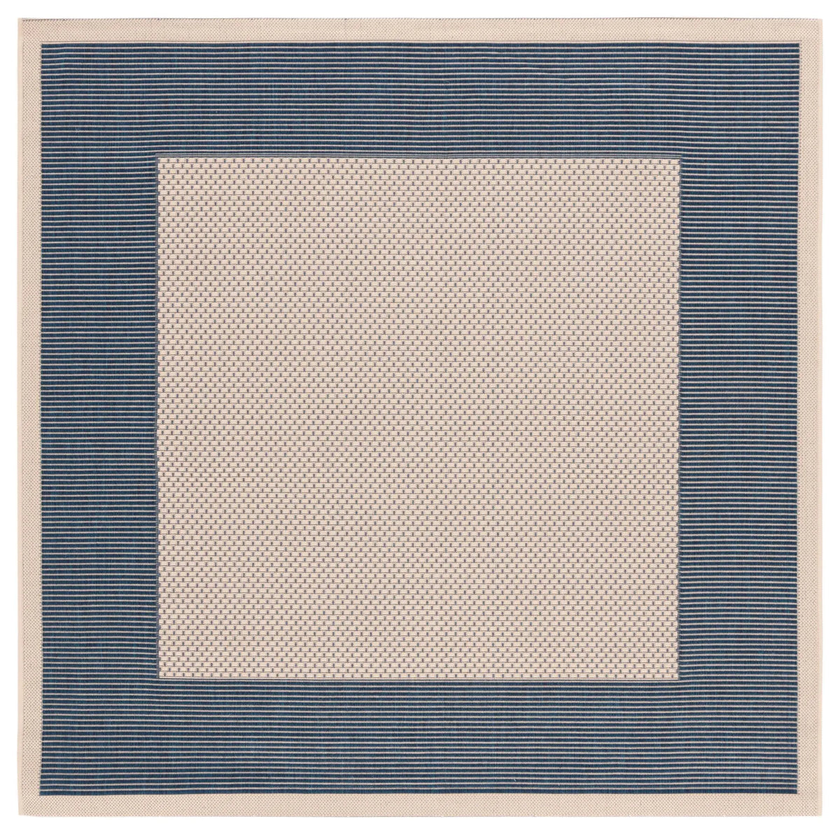 Safavieh Courtyard 5'-3" x 5'-3" Rug in Beige / Navy
