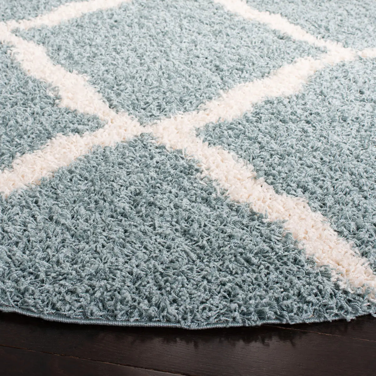 Safavieh Sgd-Dallas Shag 6'-0" x 6'-0" Rug in Seafoam / Ivory