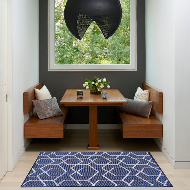 Nourison Horizon Indoor/Outdoor HOZ01 Navy Contemporary Area Rugs
