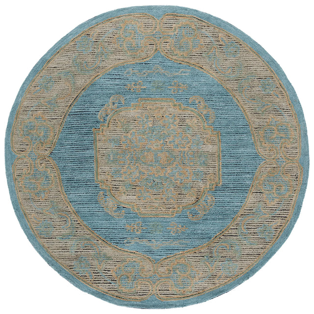 Safavieh Savonnerie 6'-0" x 6'-0" Rug in Blue / Beige