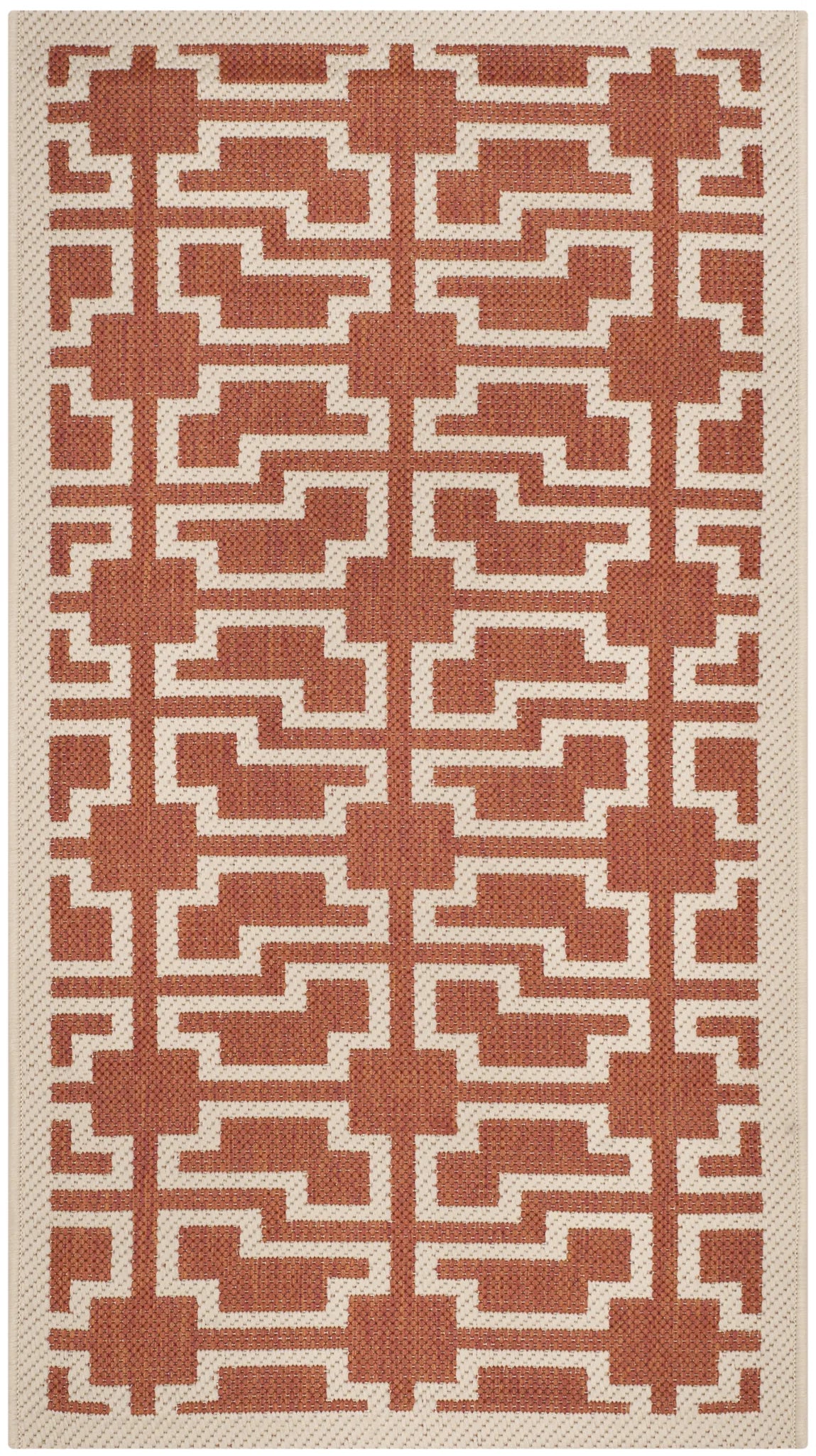 Safavieh Courtyard 2'-0" x 3'-7" Rug in Terracotta / Beige