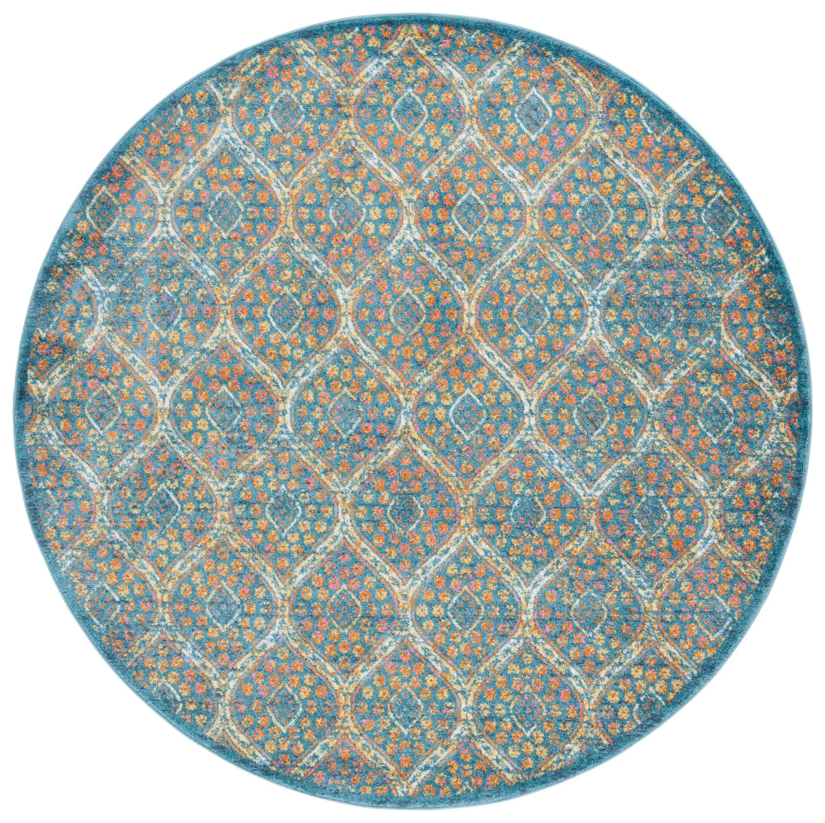 Safavieh Madison 6'-7" x 6'-7" Rug in Blue / Orange