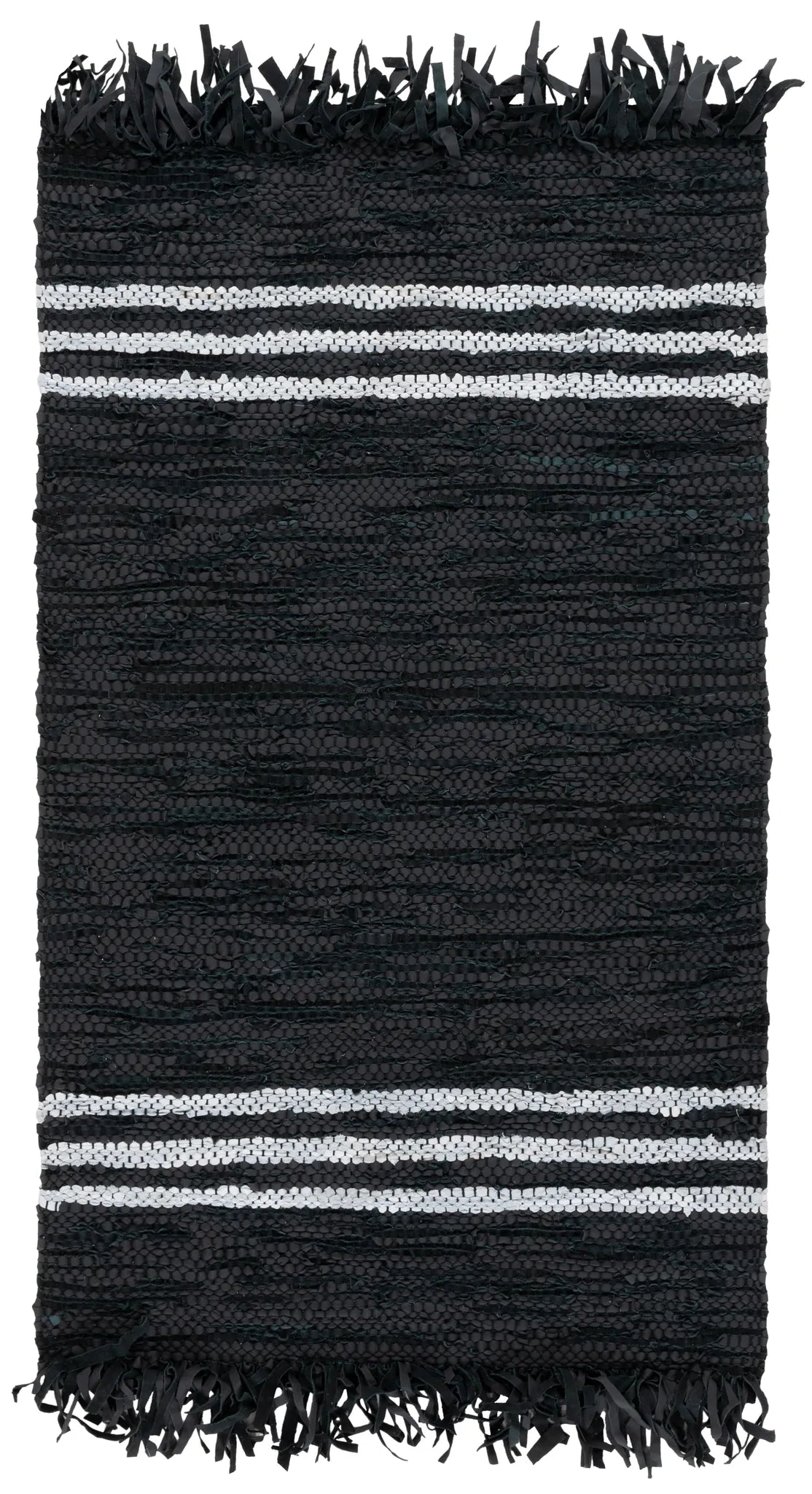 Safavieh Vintage Leather 3'-0" x 5'-0" Rug in Black / Ivory