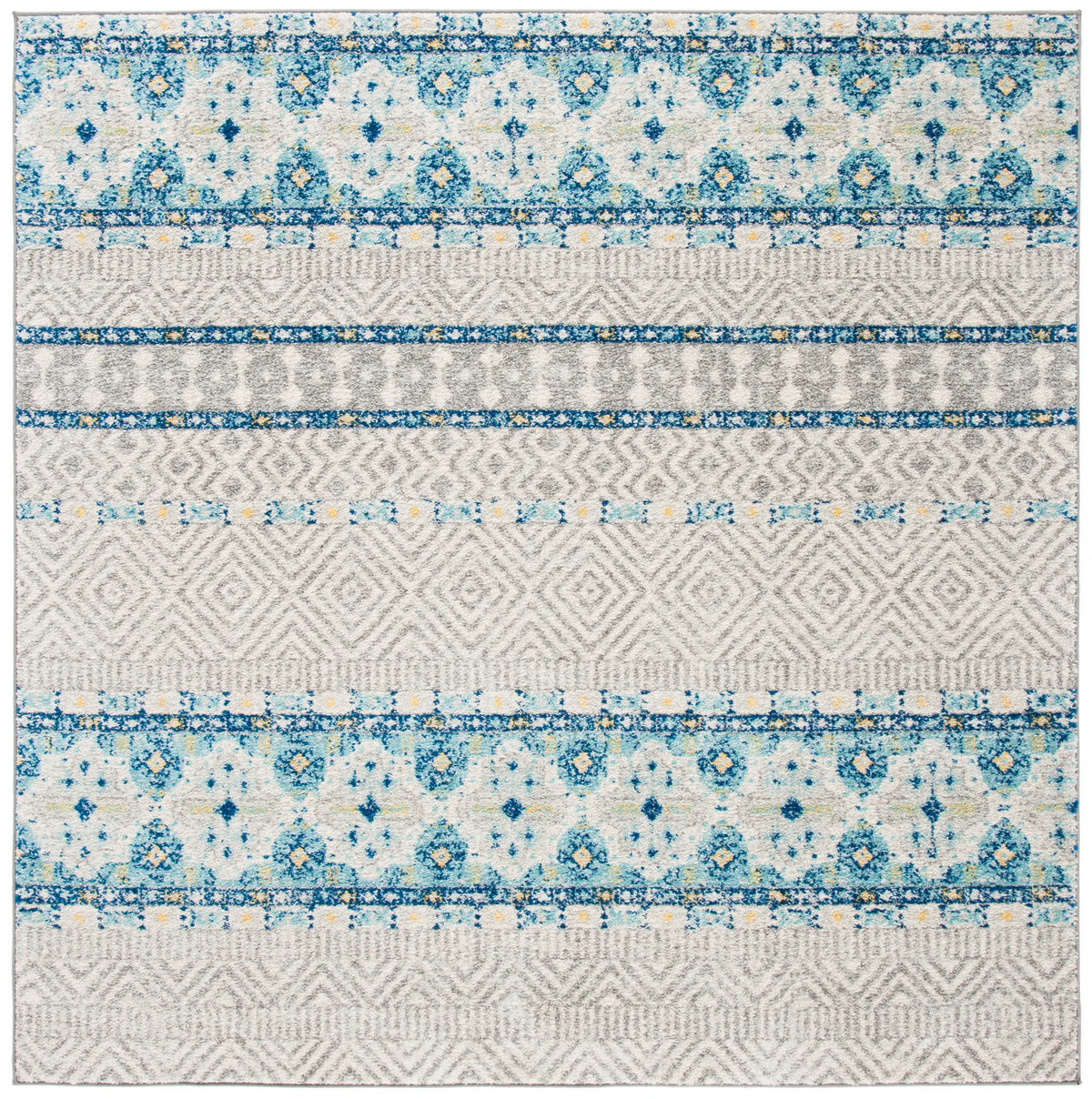 Safavieh Madison 700 6'-7" x 6'-7" Rug in Grey / Turquoise