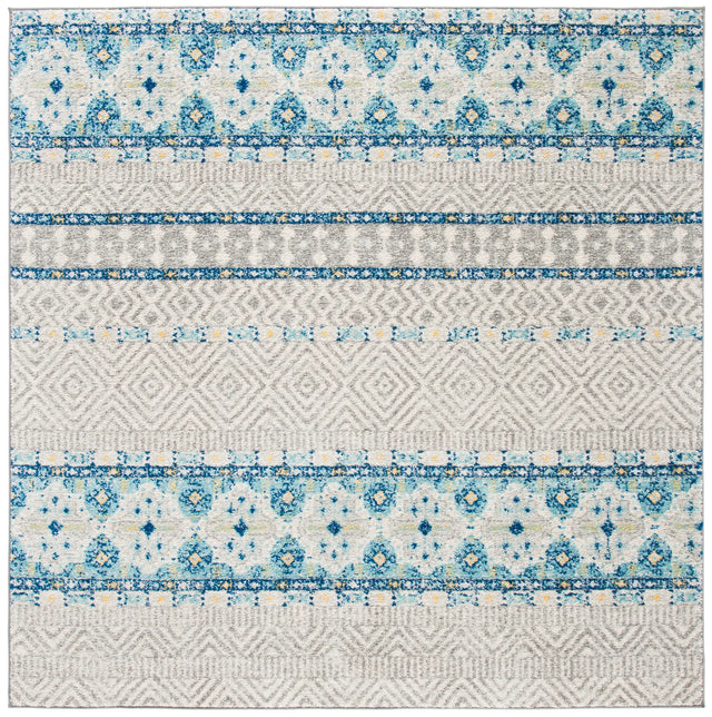 Safavieh Madison 700 6'-7" x 6'-7" Rug in Grey / Turquoise