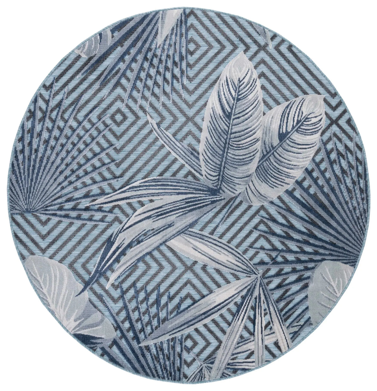 Safavieh Cabana 6'-5" x 6'-5" Rug in Aqua / Navy