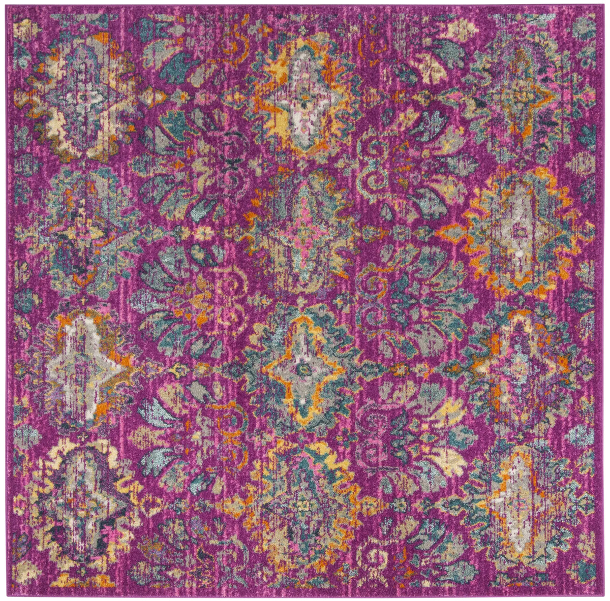 Safavieh Madison 6'-7" x 6'-7" Rug in Fuchsia / Blue
