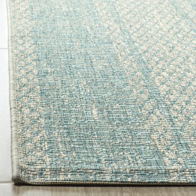Safavieh Courtyard 4'-0" x 5'-7" Rug in Light Grey / Aqua
