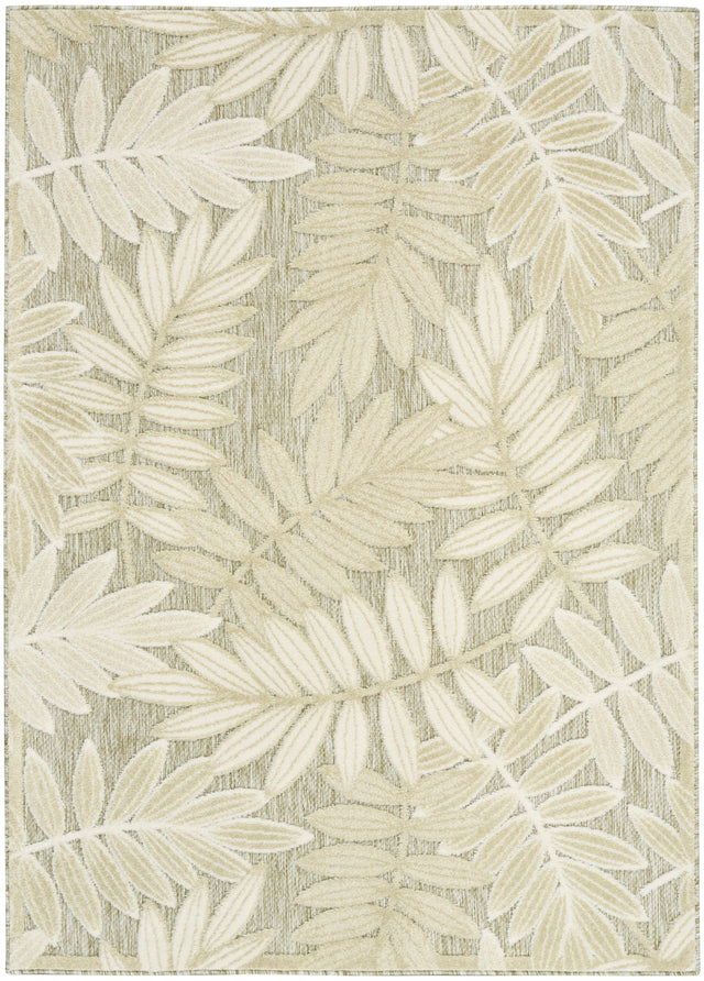 Nourison Aloha ALH18 Machine Made Ivory, Sage Rug