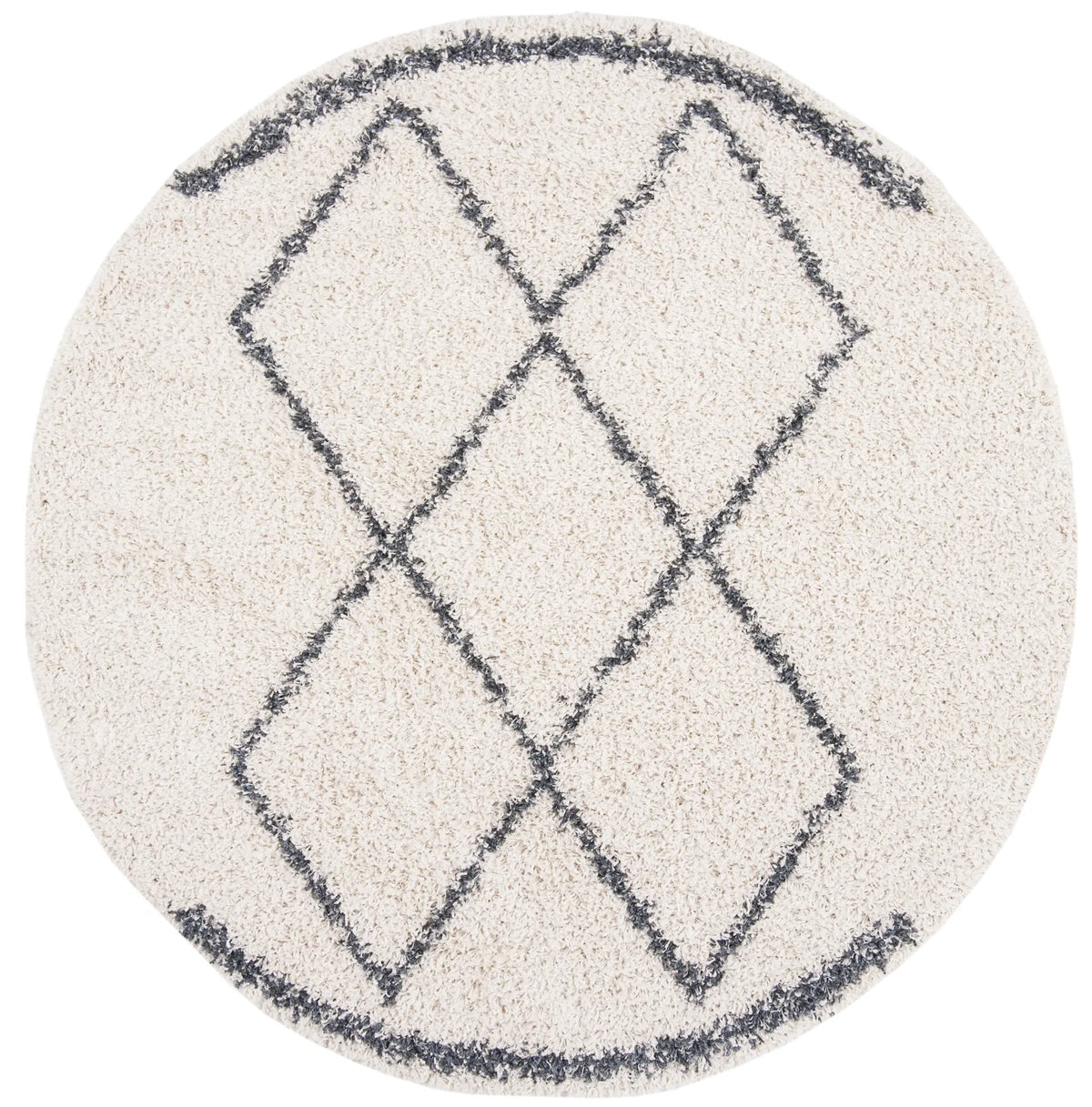 Safavieh Pro Lux Shag 400 6'-7" x 6'-7" Rug in Cream / Blue