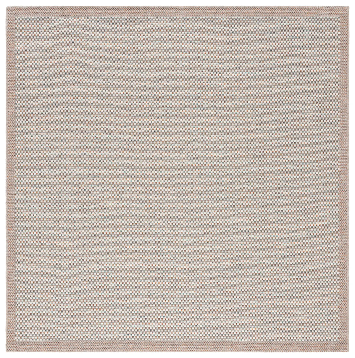 Safavieh Sisal All-Weather 6'-7" x 6'-7" Rug in Ivory / Aqua Orange
