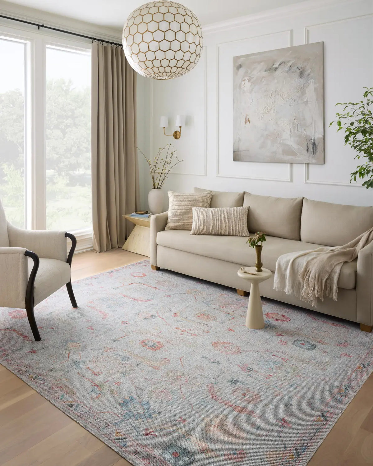 Loloi Elysium Ely-01 Pebble/Multi Rug - room scene 1