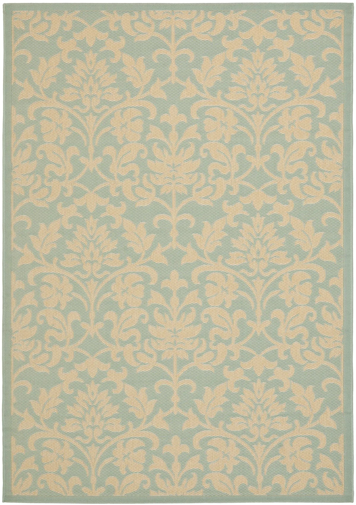 Safavieh Courtyard 5'-3" x 7'-7" Rug in Aqua / Cream