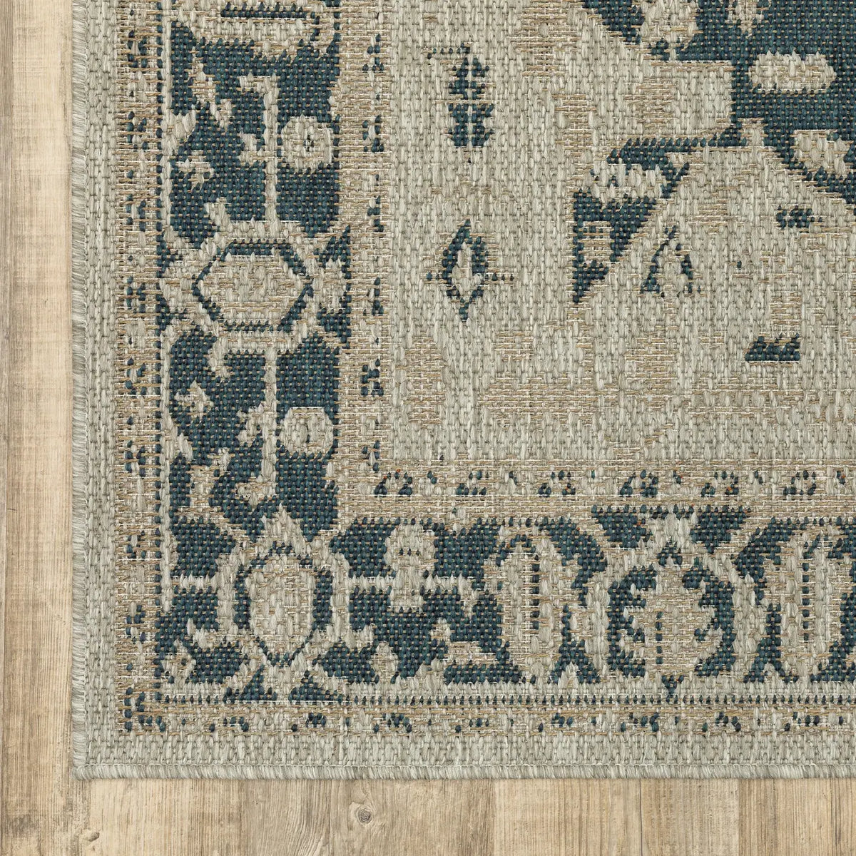 Oriental Weavers Sphinx Latitude 1J Grey / Gold Rugs - corner detail