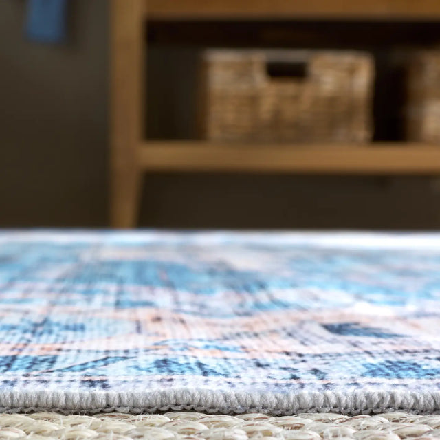 Safavieh Martha Stewart Washable 5'-0" x 7'-0" Rug in Grey / Turquoise
