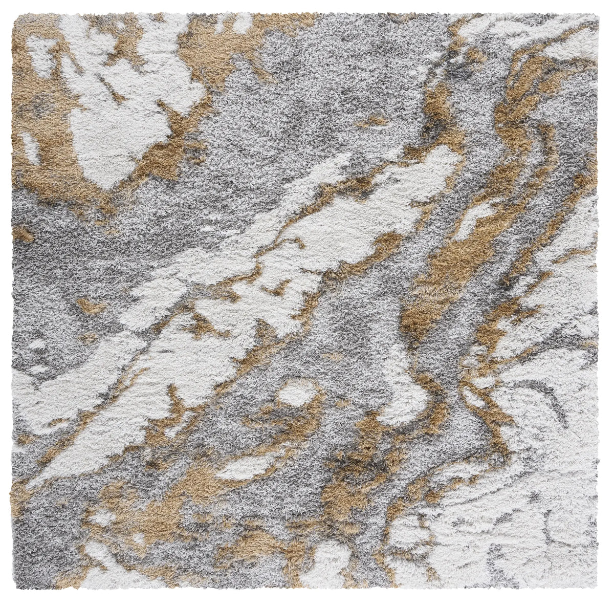 Safavieh Horizon Shag 800 6'-7" x 6'-7" Rug in Grey / Gold