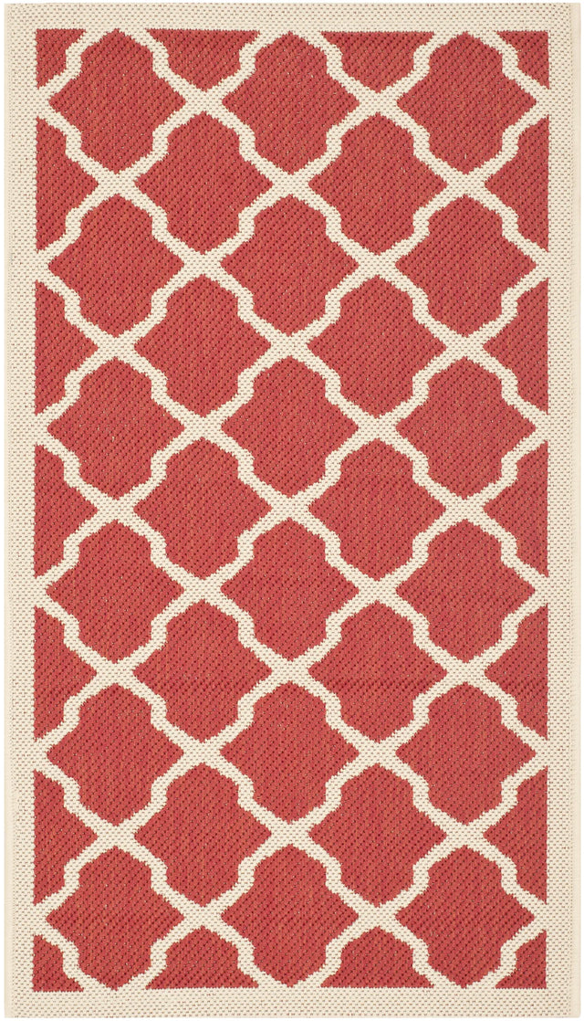 Safavieh Courtyard 2'-0" x 3'-7" Rug in Red / Bone