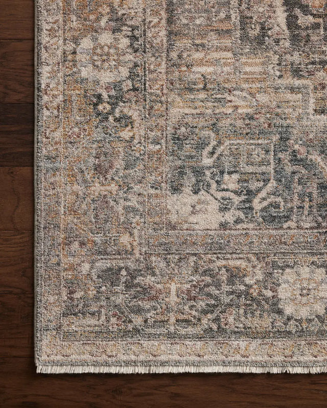 Loloi Lyra Lyr-06 Denim/Sand Rug - corner on wood