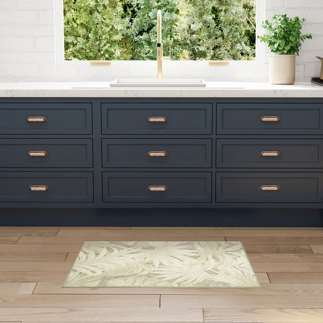 Nourison Aloha ALH43 Machine Made Ivory, Sage Rug