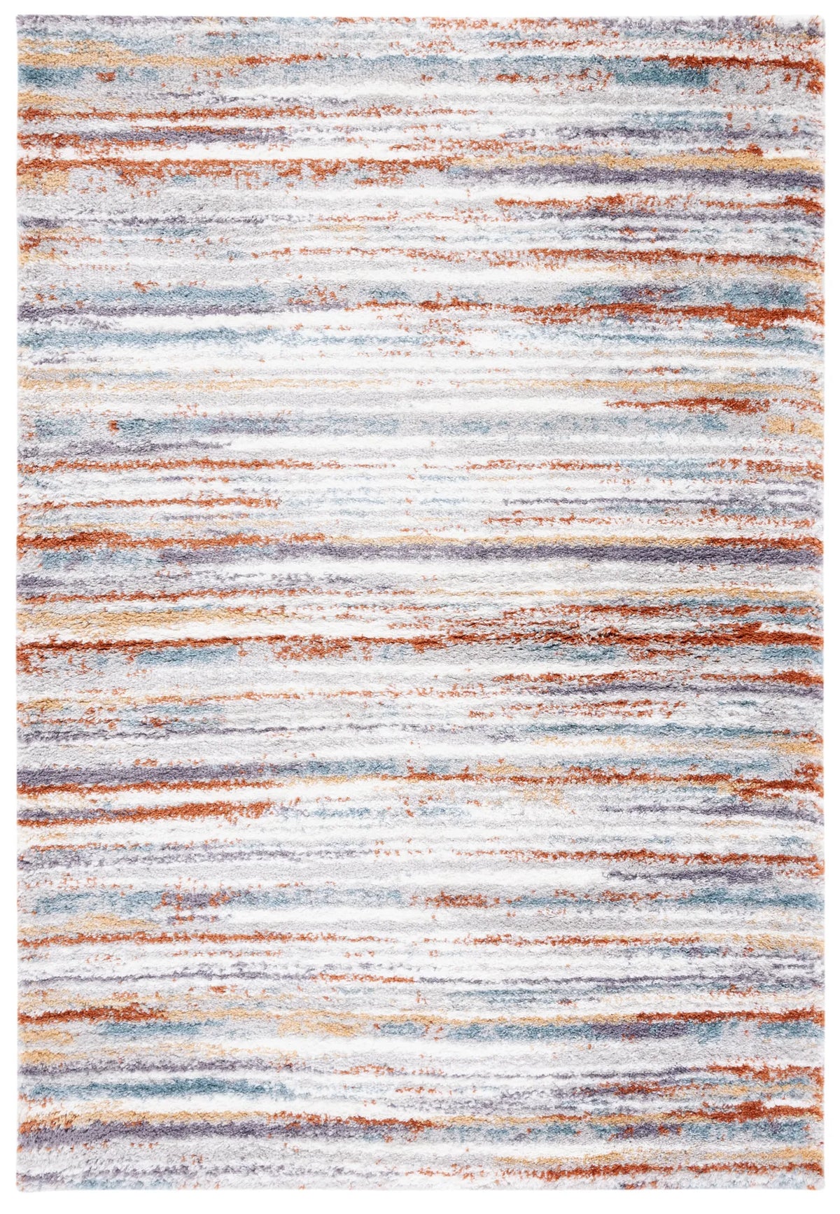 Safavieh Berber Shag 4'-5" x 6'-5" Rug in Blue Rust / Ivory
