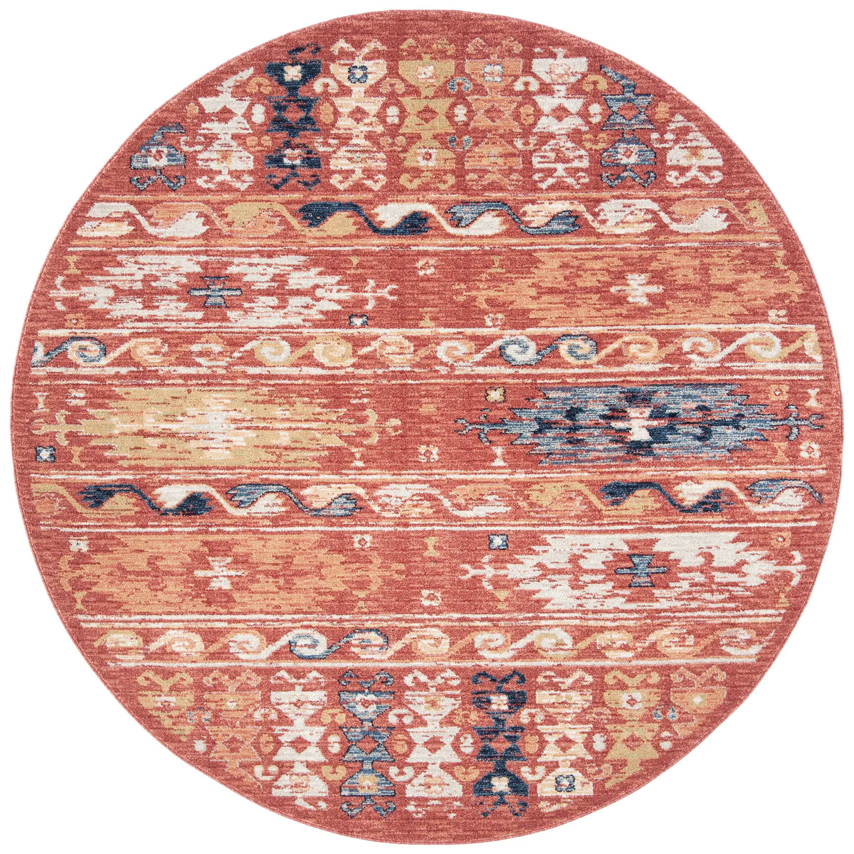 Safavieh Charleston 6'-7" x 6'-7" Rug in Rust / Ivory