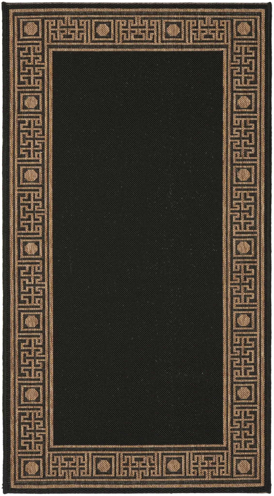 Safavieh Courtyard 2'-7" x 5'-0" Rug in Black / Coffee