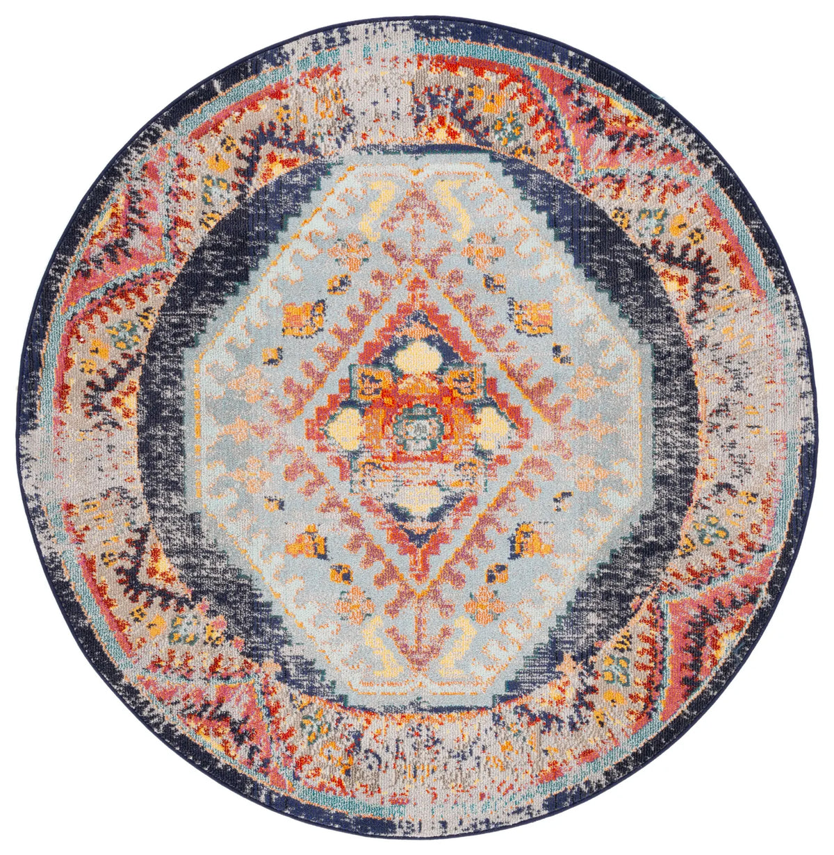 Safavieh Monaco 6'-7" x 6'-7" Rug in Rust / Multi