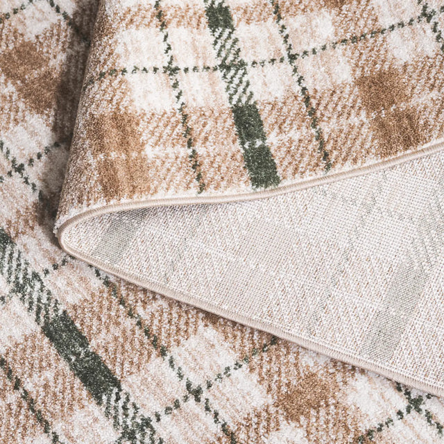 Safavieh Oxford Plaids 300 4'-0" x 6'-0" Rug in Beige / Green