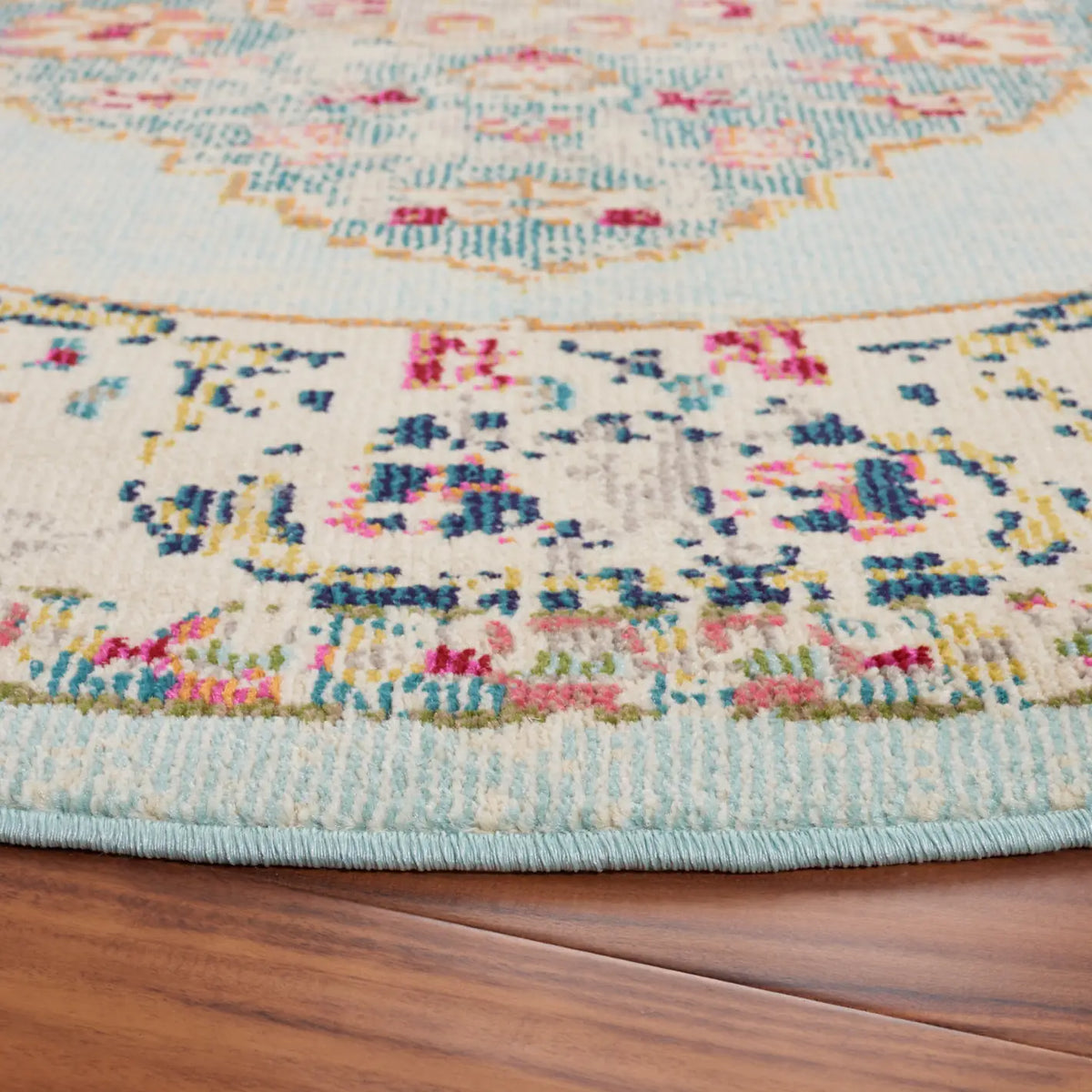 Safavieh Monaco 6'-7" x 6'-7" Rug in Ivory / Turquoise