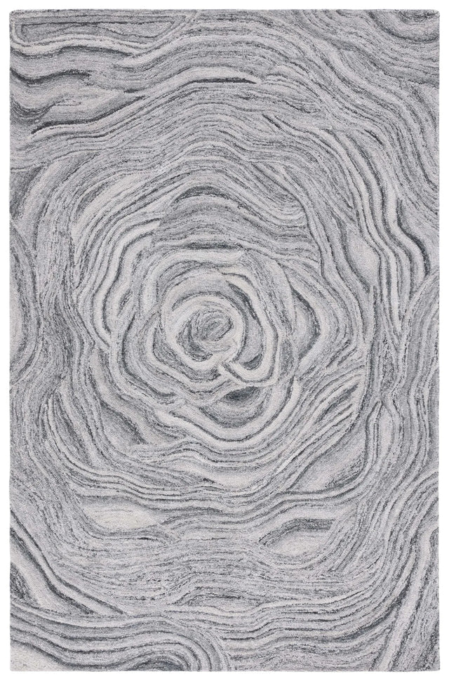 Safavieh Abstract 4'-0" x 6'-0" Rug in Dark Grey / Black