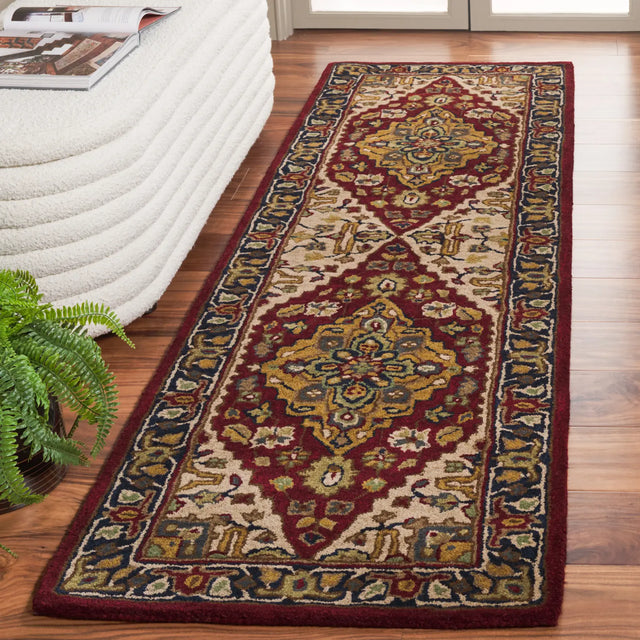 Safavieh Heritage 2'-3" x 8'-0" Rug in Red / Ivory
