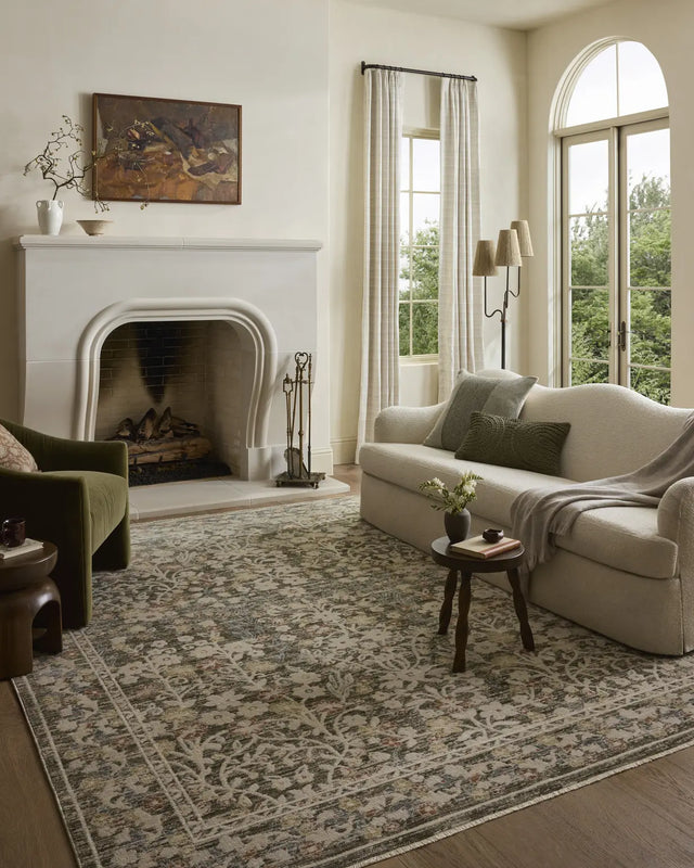 Loloi Clarisse CLS-05 Traditional Power Loomed Olive, Multi Rug - room scene 3