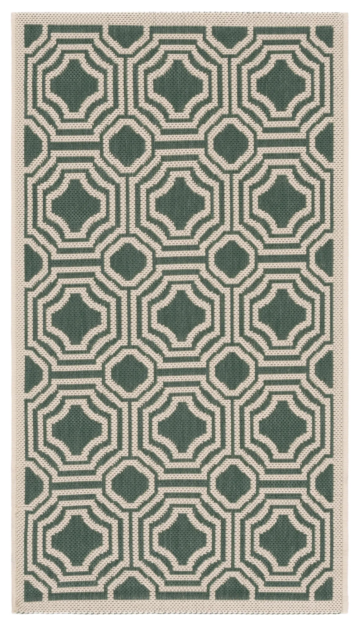 Safavieh Courtyard 2'-0" x 3'-7" Rug in Dark Green / Beige