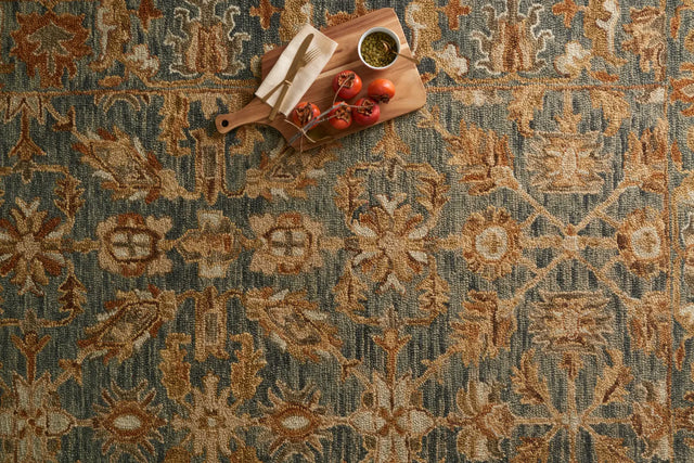 Loloi Victoria Vk-05 Slate / Slate Rugs - styled aerial 1