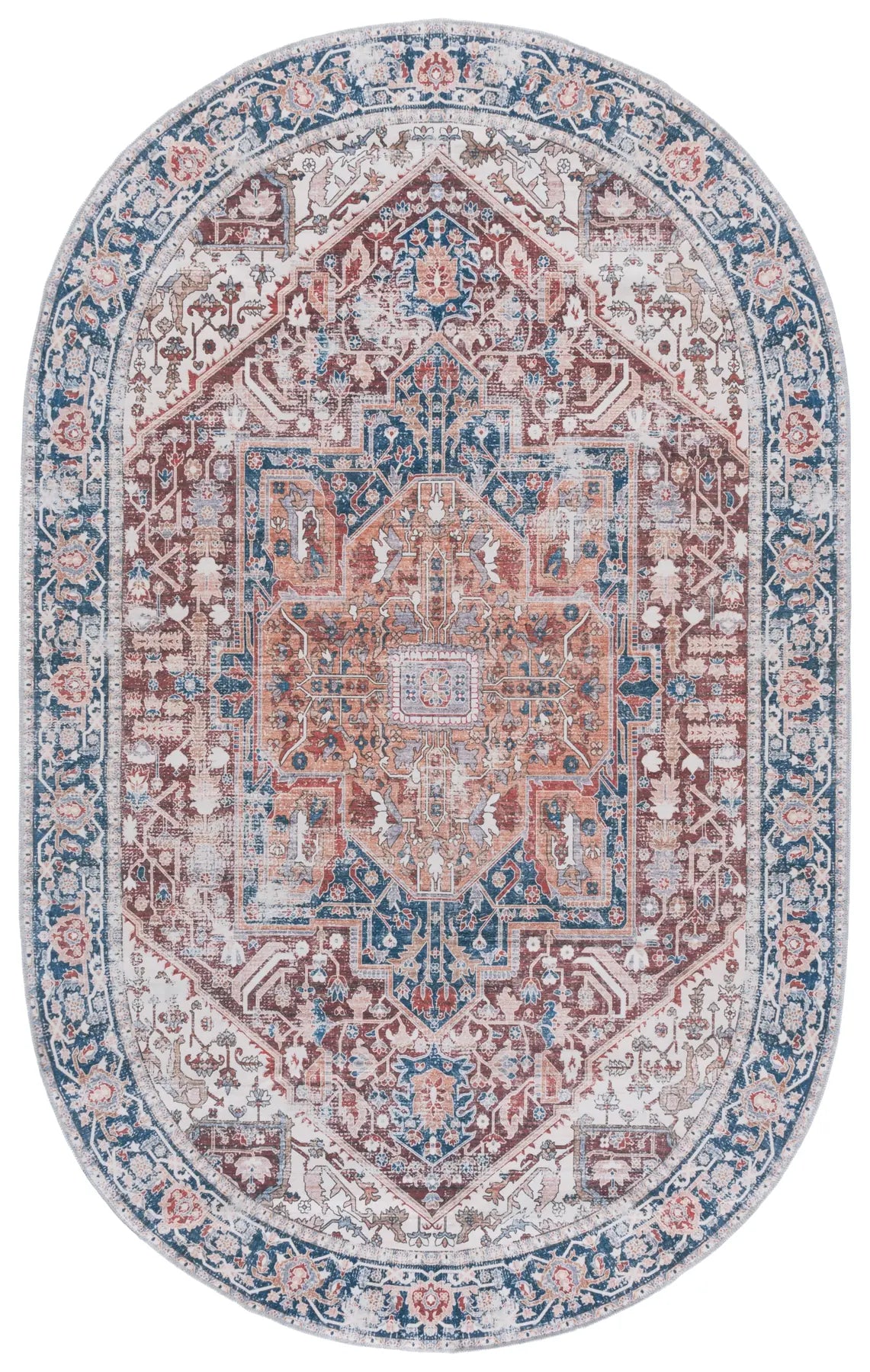 Safavieh Arizona 5'-0" x 8'-0" Rug in Red / Navy