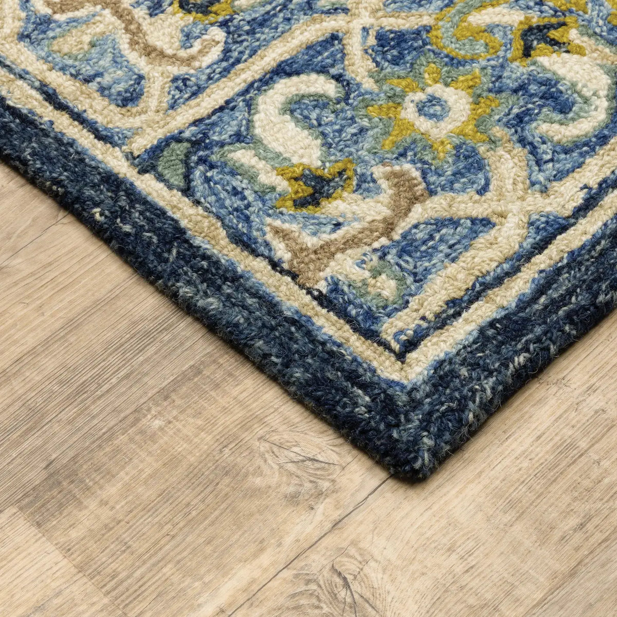Oriental Weavers Sphinx Alfresco 28405 Navy / Blue Rugs - corner detail